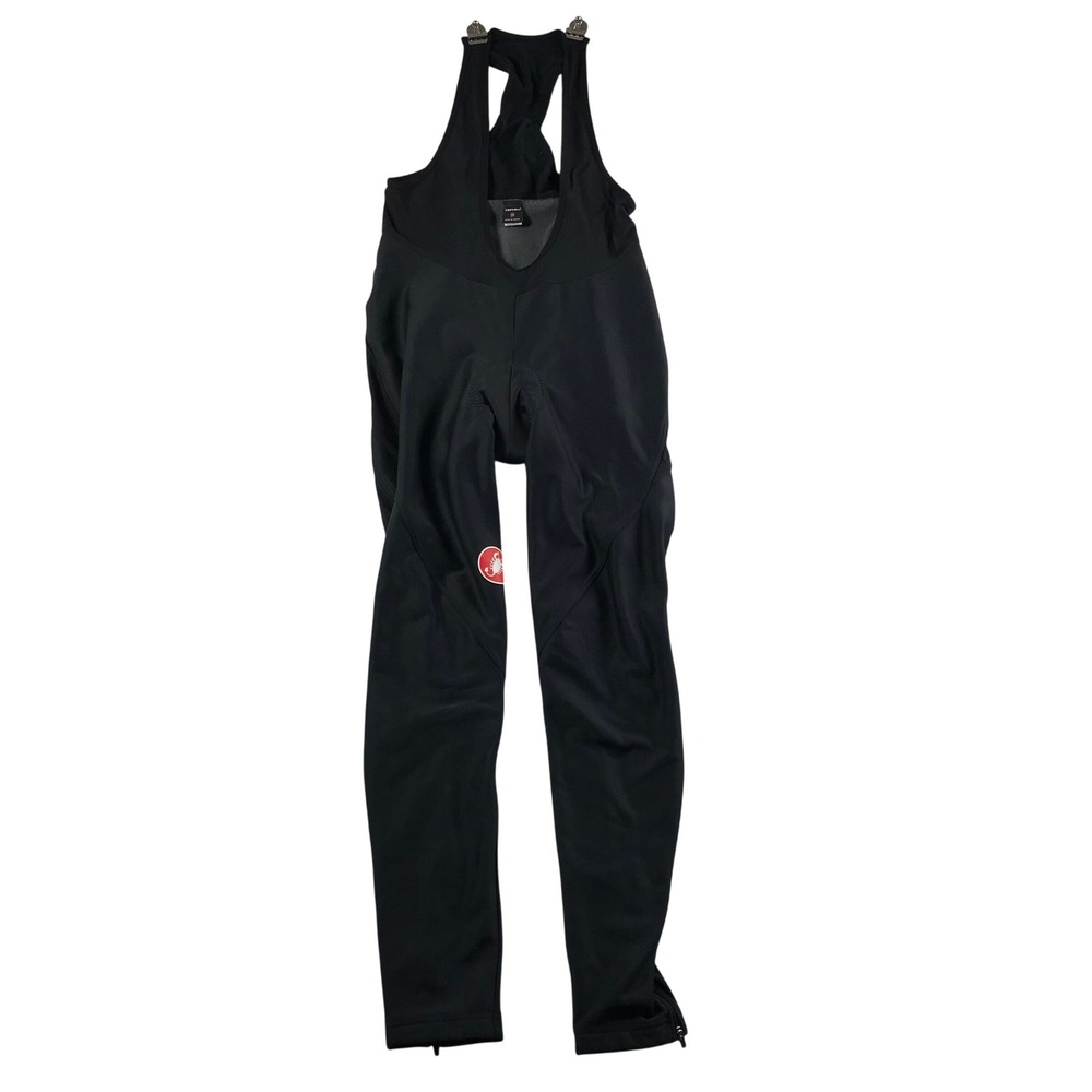Castelli Mens Black Cycling Bib Tights Padded Chamois Zipper Ankle Size 2XL